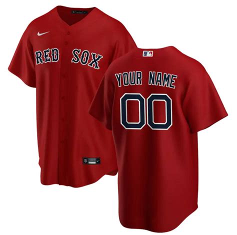 men's boston red sox nike red alternate replica custom jersey|red sox batting practice jersey.